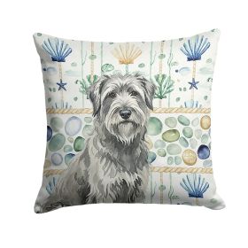 Gray Briard Coastal Sea Glass Throw Pillow Decorative Indoor Outdoor Accent Cushion for Couch, Bed or Patio, 18Hx18W
