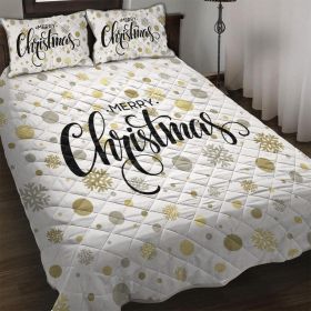 Christmas Quilts Bedding Set - Xmas Bedding Quilt with Pillow Cases, Merry Christmas Quilt Set Bedspreads Coverlet Soft Lightweight Comforter (size: Full)